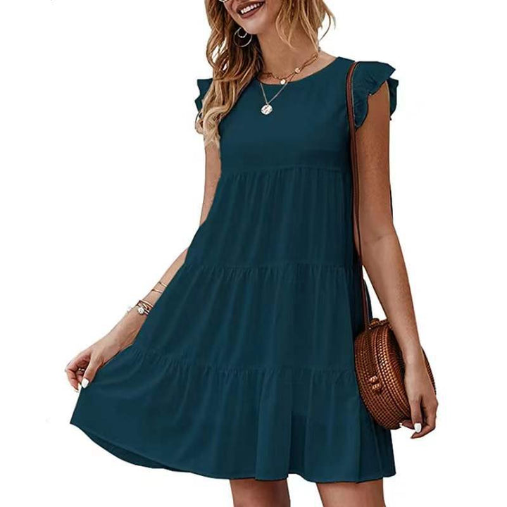 Elegant Short Sleeves Ruffle Tiered Silhouette Dresses in Plus Sizes Gen U Us Products
