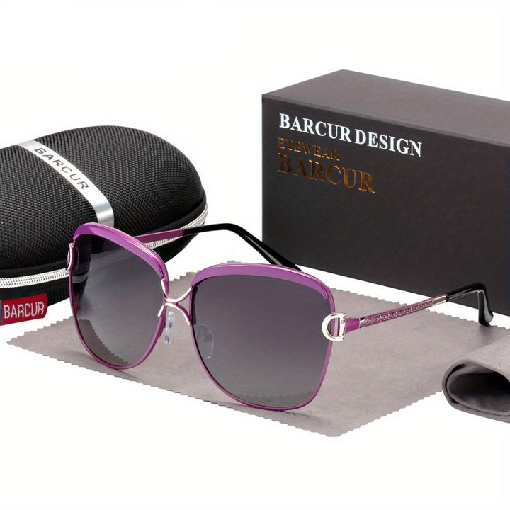 Elegant Trendy Color Oversized Gradient Lens Sunglasses with Case - Gen U Us Products