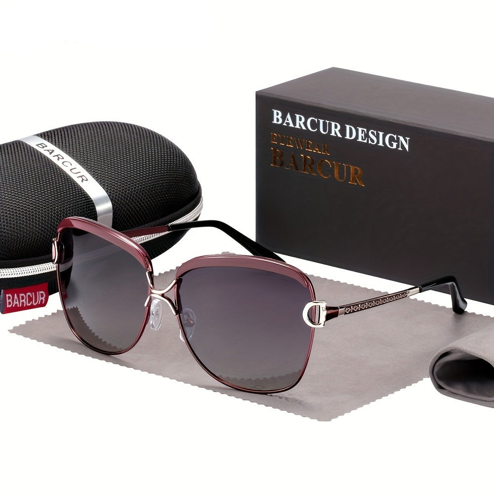 Elegant Trendy Color Oversized Gradient Lens Sunglasses with Case - Gen U Us Products