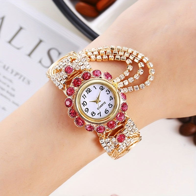 Elegant Rhinestone Cuff Bangle Bracelet Watches - Gen U Us Products -  