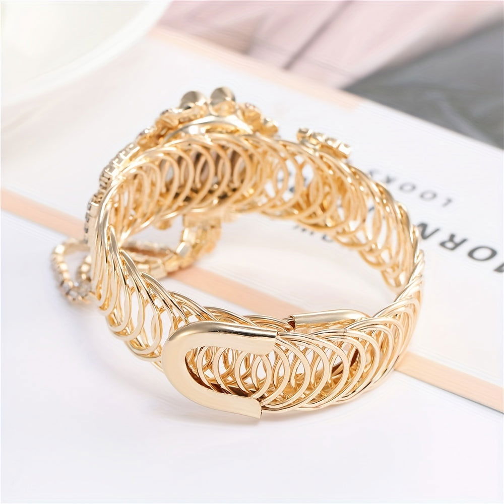 Elegant Rhinestone Cuff Bangle Bracelet Watches - Gen U Us Products -  