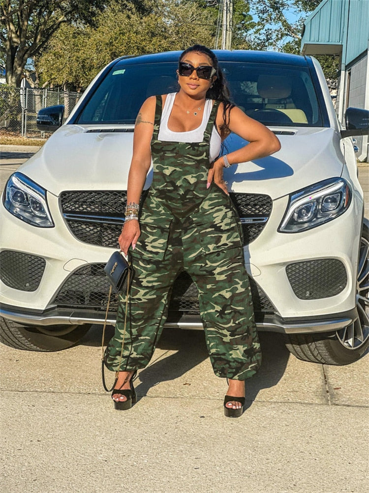 Exceptional Comfort Camouflage Cargo Jumpsuit in Plus Sizes - Gen U Us Products