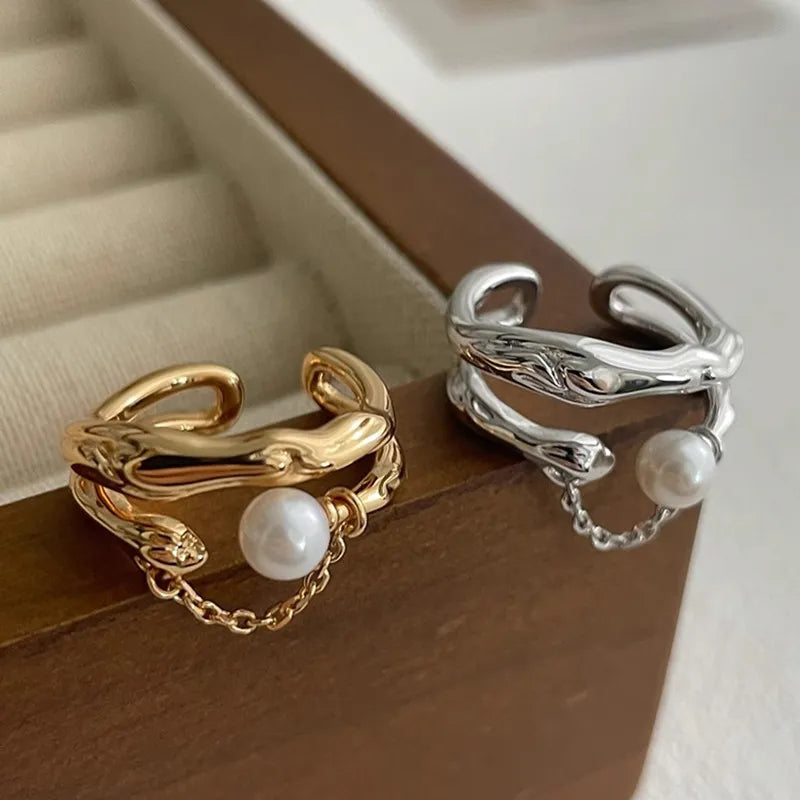 Exquisite Sterling Silver or Gold Open Finger Pearl Rings Gen U Us Products