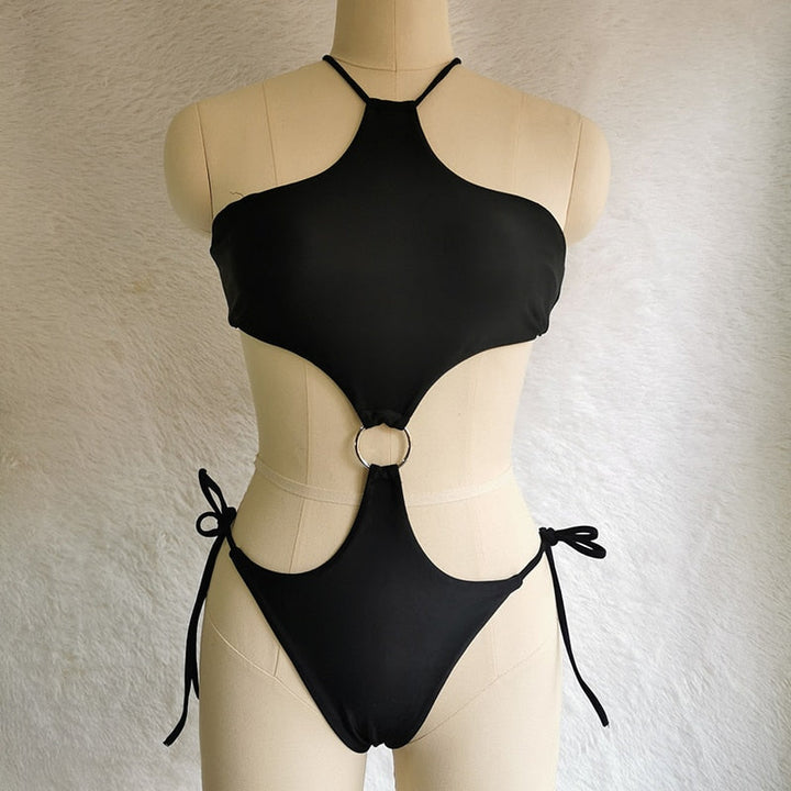 Eye-catching Push Up Cut Out Halter One Piece Swimsuits S-XL Gen U Us Products