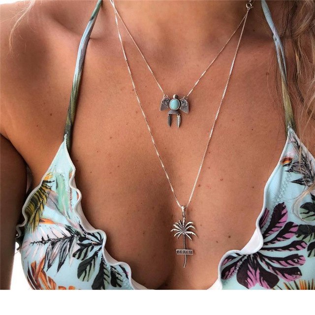 Bohemian Multilayer Mermaid Shell & Star Pendant Choker 