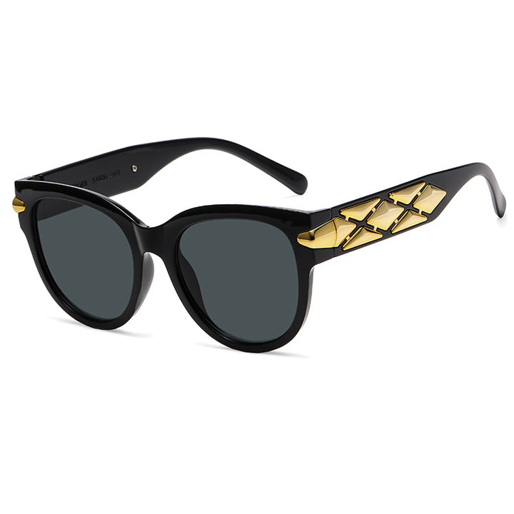 Sleek Modern Sunglasses 💋 Metal Cat Eye Frame - Flossy Mom