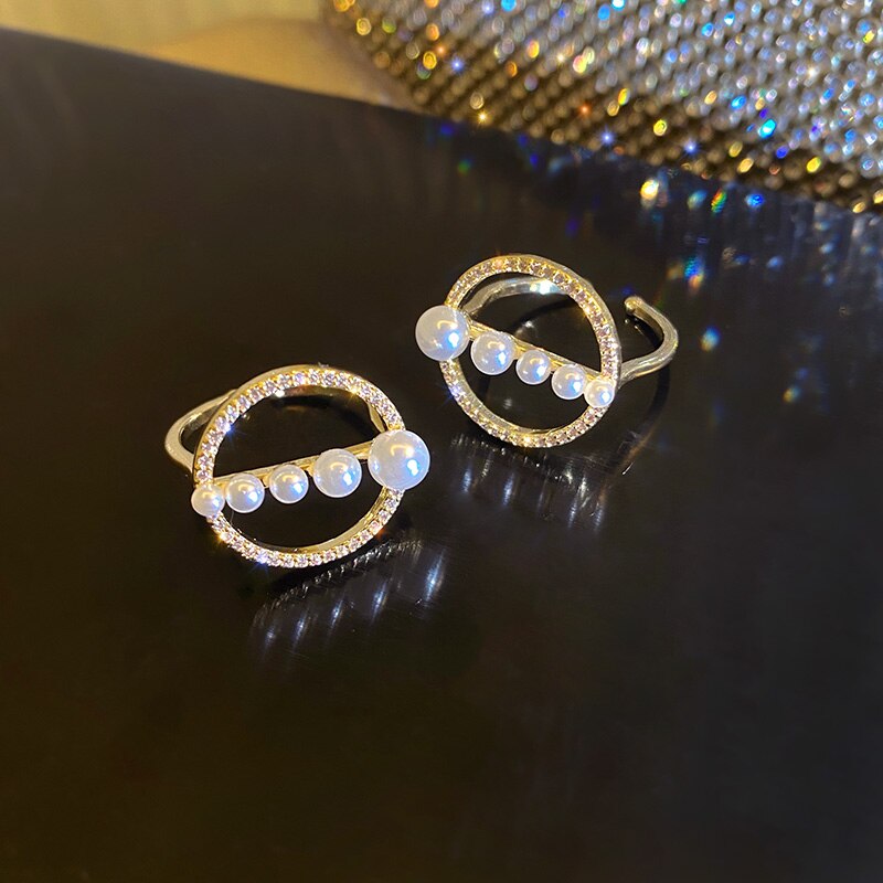 Women's Gothic Pearl Open Ring
