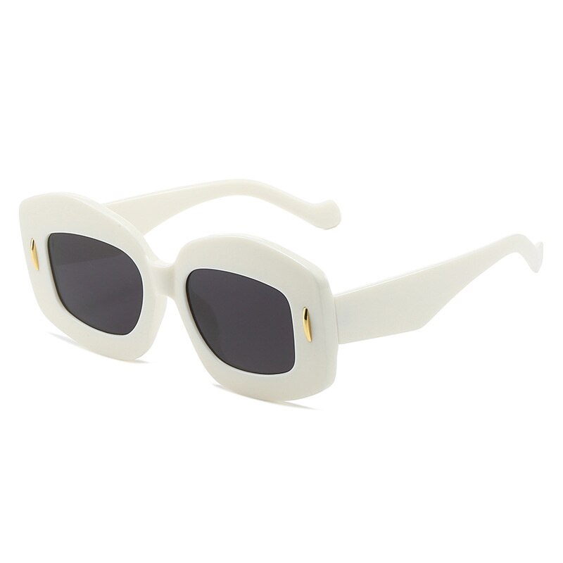 Goose Egg Square Rivet Cat Eye Sunglasses