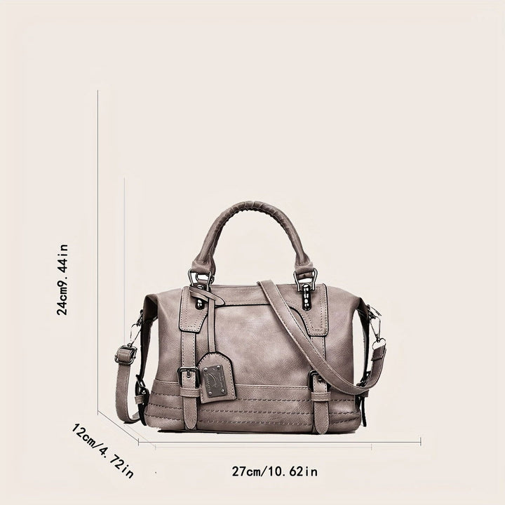 Faux Leather Large Capacity Vintage Boston Handbags - Gen U Us Products -  