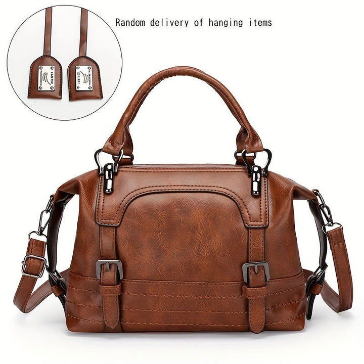 Faux Leather Large Capacity Vintage Boston Handbags - Gen U Us Products -  