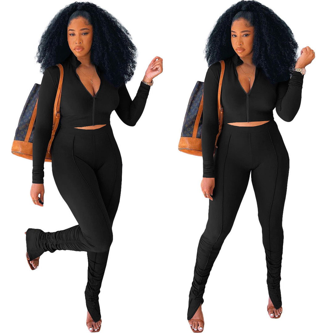 Flattering Fit Cropped Top and Hip Lifting Pants Set S-2XL - Gen U Us Products