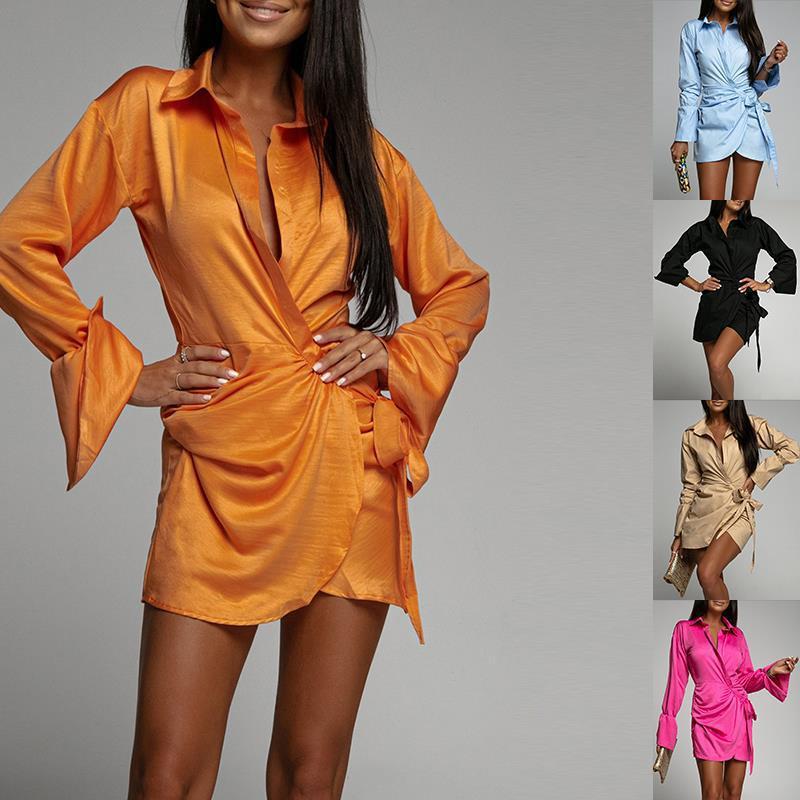 Flawless Long Sleeve Mini Shirt Dress in Plus Sizes - Gen U Us Products
