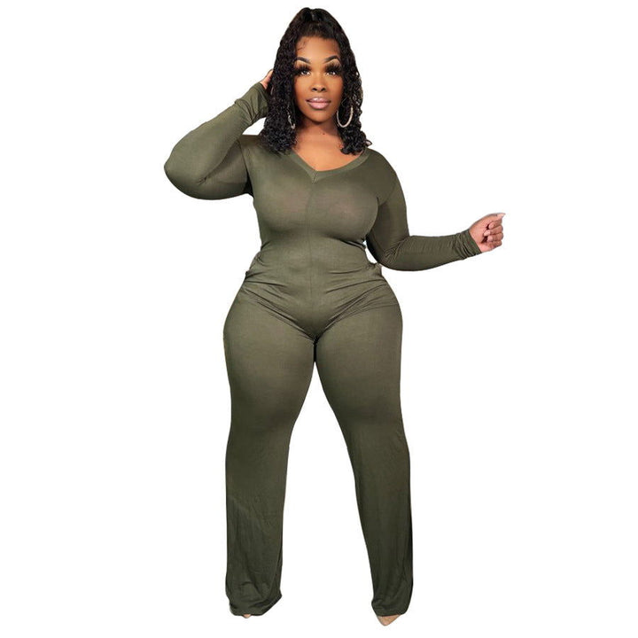 Flawlessly Tailored Design Long Sleeve Wide-Leg Snug-fit Jumpsuits - Gen U Us Products -  