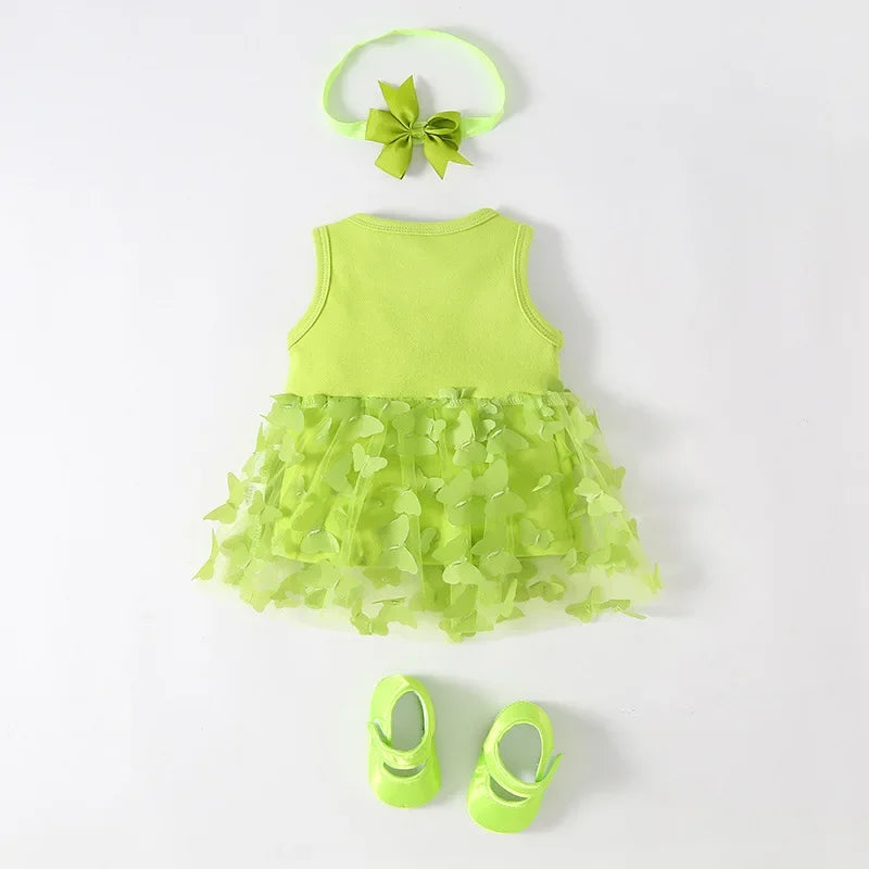 Flower 3D Headband Butterfly Design Dresses with Shoes - Gen U Us Products