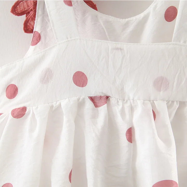 Flower Strap Detail Cotton Sleeveless Princess Dresses with Sunhat - Gen U Us Products