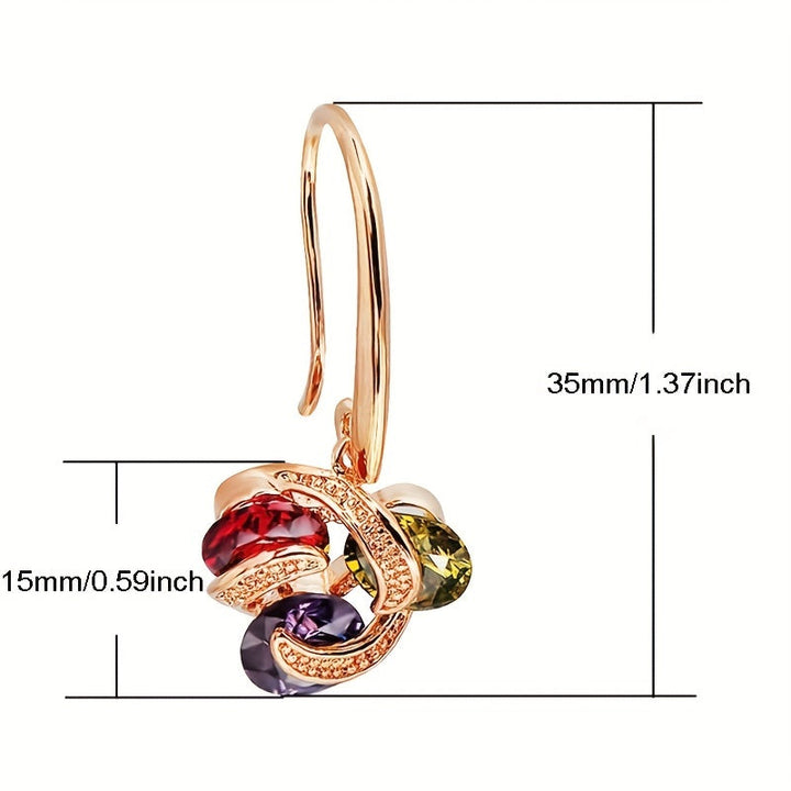 Glamorous 18K Gold Plated Zircon Gemstone Earrings - Gen U Us Products