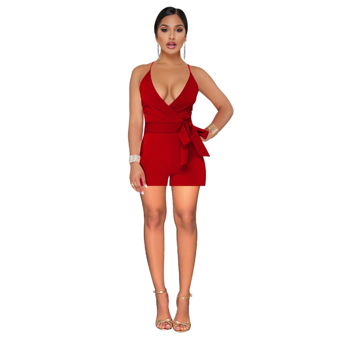Glamorous Sleeveless Spaghetti Strap V-neck Rompers in Plus Sizes - Gen U Us Products