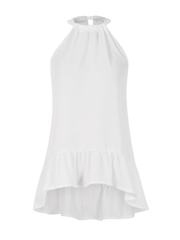 Gorgeous Sleeveless Halter Neck Ruffle Mini Pleated Dresses - Gen U Us Products