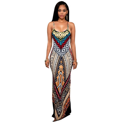Gorgeous Summer Backless Side Slit Bohemian Bodycon Dresses - Gen U Us Products