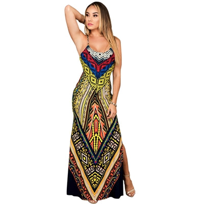 Gorgeous Summer Backless Side Slit Bohemian Bodycon Dresses - Gen U Us Products