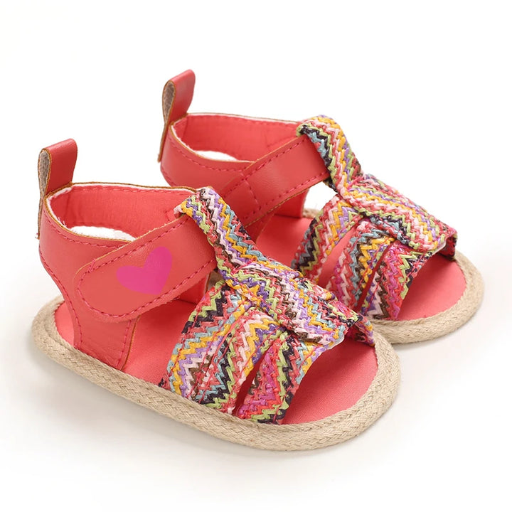 Summer Cute Comfortable Weave Flat Sandals with Hippie 60's Design