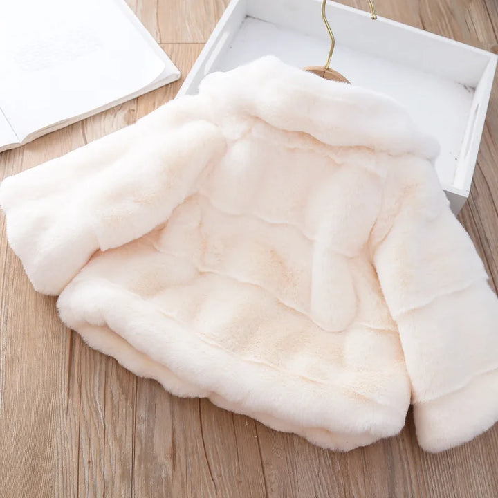 Thick Cotton Bowknot Collared Newborn Baby Fur Coats