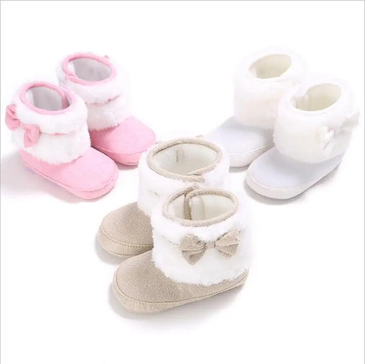 0-18M Baby Girl's Cute Warm Soft Fleece-Lined Snow Boots