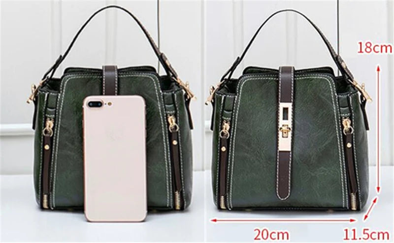 Timeless Gold Hardware Handle Strap PU Leather Bags - Flossy Mom