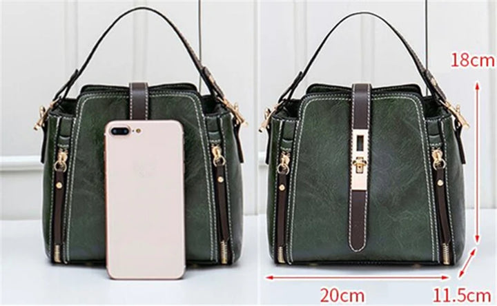 Timeless Gold Hardware Handle Strap PU Leather Bags - Flossy Mom