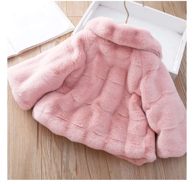 Thick Cotton Bowknot Collared Newborn Baby Fur Coats