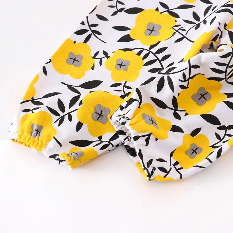3Pcs Long Sleeve Tops Floral Print Pants with Headband