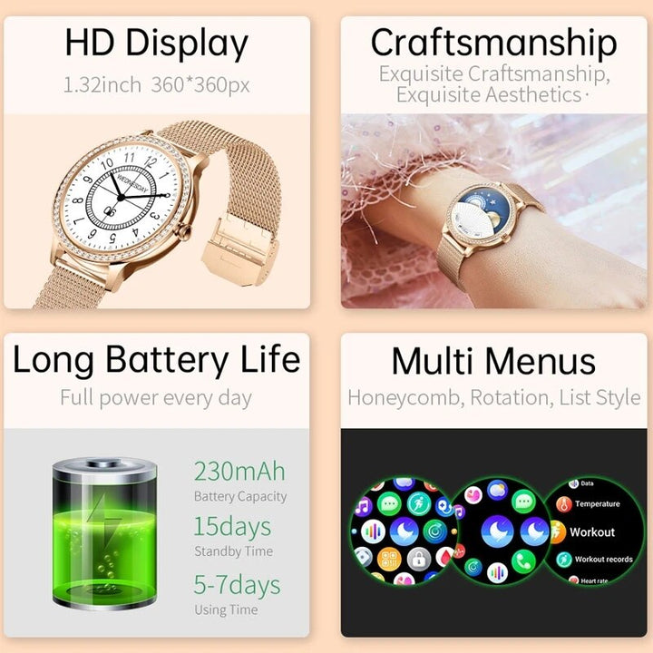 Health Helping AMOLED Screen LIGE Android IOS Smartwatches 