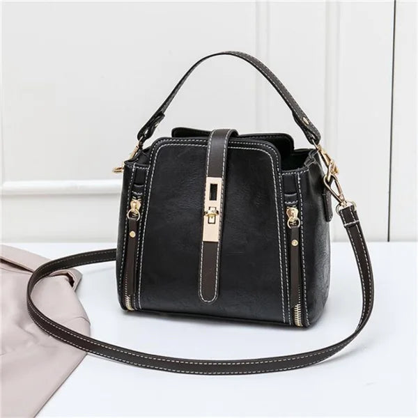 Timeless Gold Hardware Handle Strap PU Leather Bags - Flossy Mom