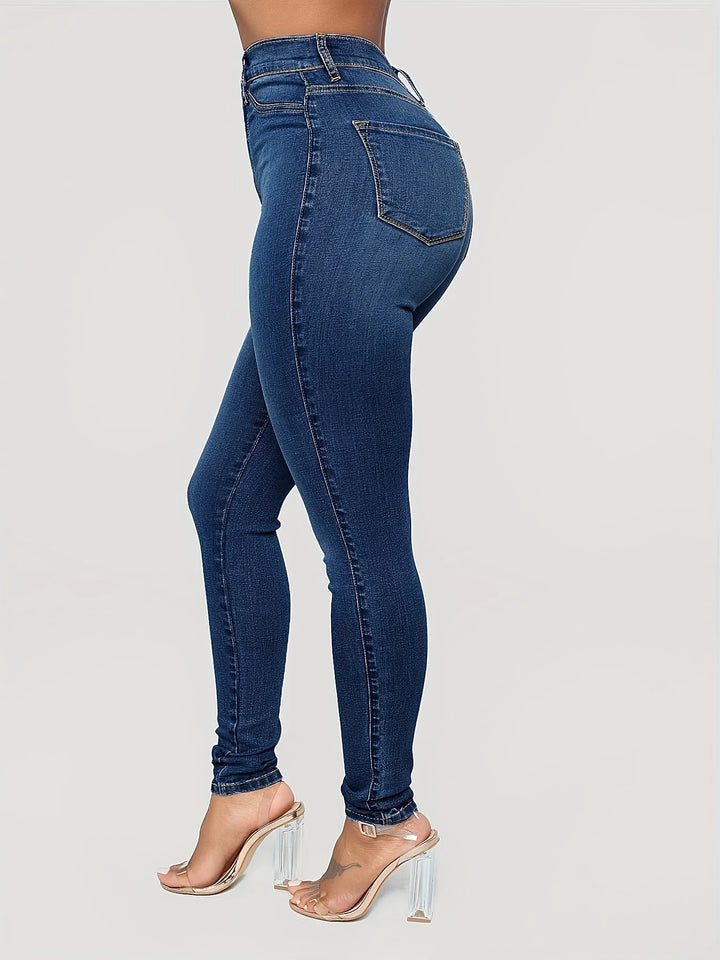 High Waist Slash Pockets Curve-enhancing Denim Jeans - Gen U Us Products