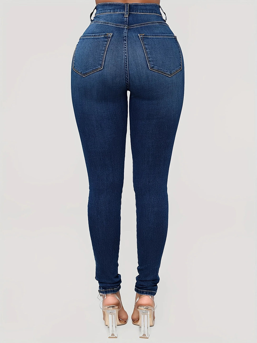 High Waist Slash Pockets Curve-enhancing Denim Jeans - Gen U Us Products