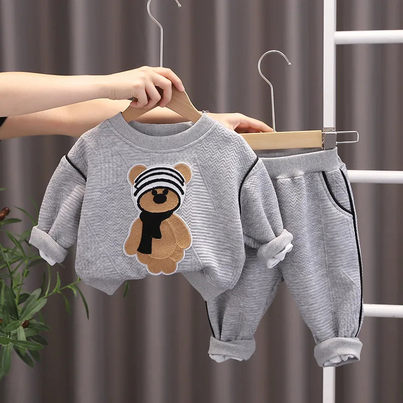 Hip Hop Bear Long-sleeved Pullover and Jogger Pants - Gen U Us Products