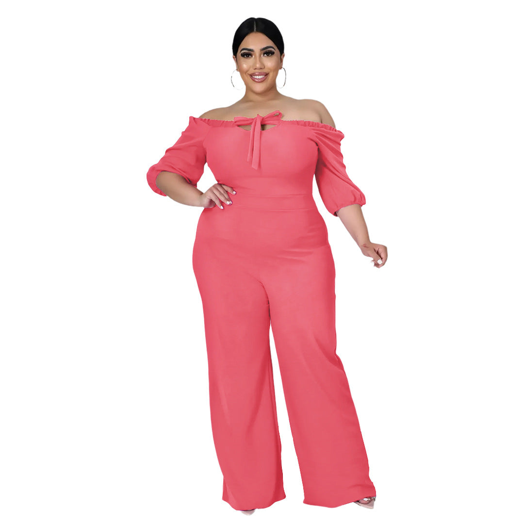 Incredibly Delicate Fabric Off-Shoulder Tie Strap Wide-Leg Jumpsuits - Gen U Us Products