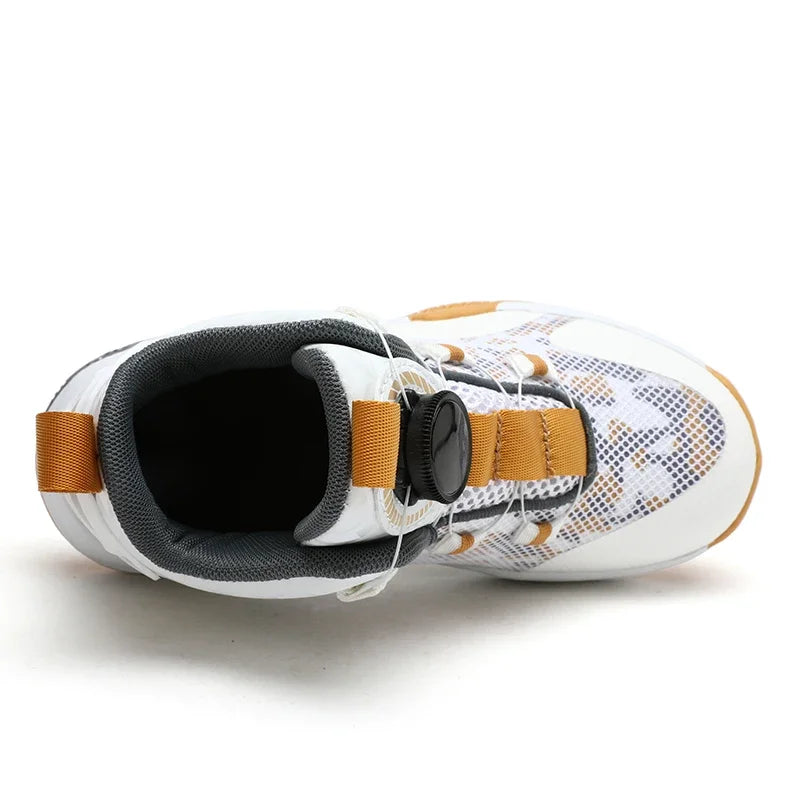 Leather Mesh Anti-slip Sole High Top Basketball Sneakers - Gen U Us Products