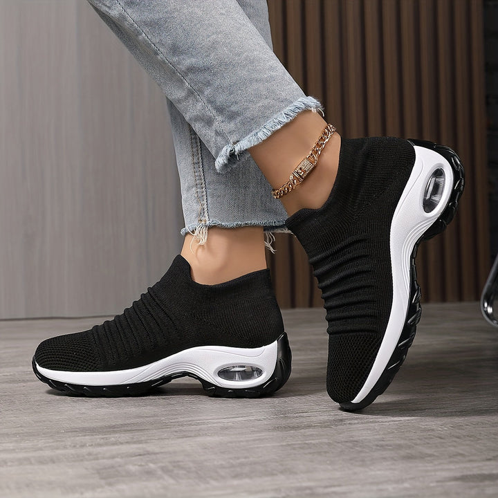Lightweight Breathable Air Cushioned Mesh Chunky Slip On Sneakers 