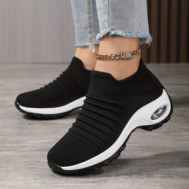 Lightweight Breathable Air Cushioned Mesh Chunky Slip On Sneakers 