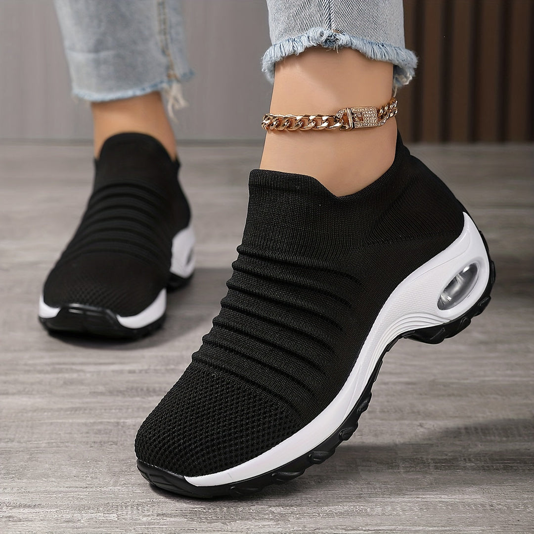 Lightweight Breathable Air Cushioned Mesh Chunky Slip On Sneakers - Gen U Us Products