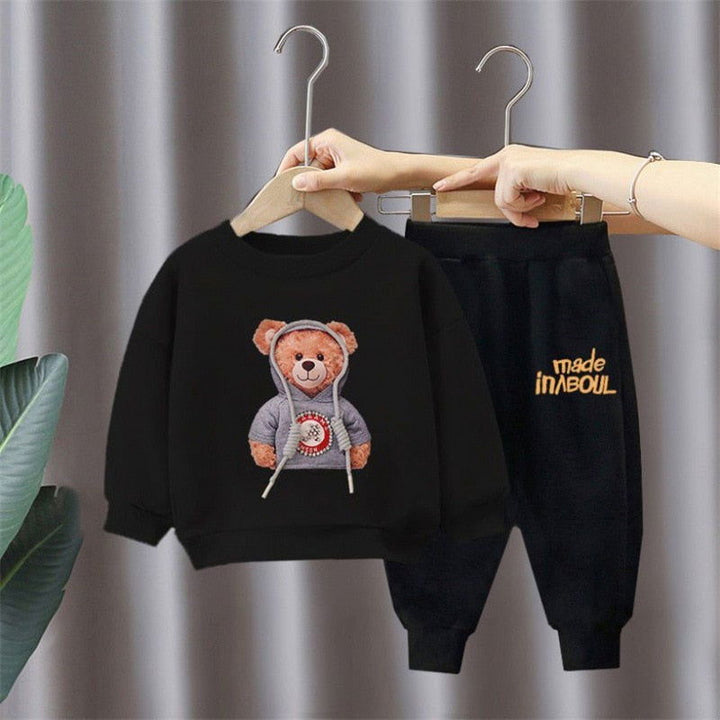 Long Sleeve Cool Cartoon Bear Pullover and Pants Sets - Gen U Us Products -  