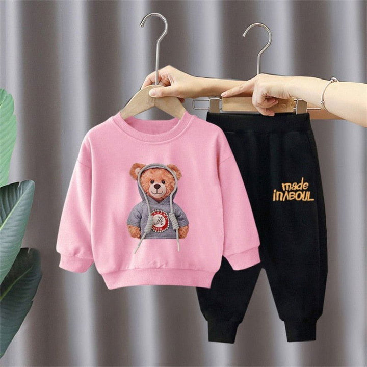 Long Sleeve Cool Cartoon Bear Pullover and Pants Sets - Gen U Us Products -  