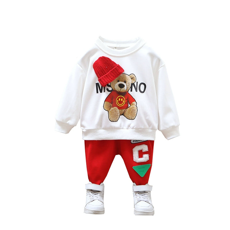 Lovable Hip Hop Anime Bear with Hat Cotton Pullover and Pants - Gen U Us Products