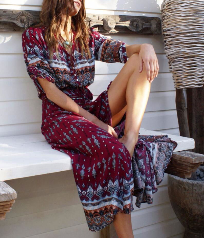 Lovely Long Cool Summer Breeze Bohemian Maxi Dresses - Gen U Us Products -  