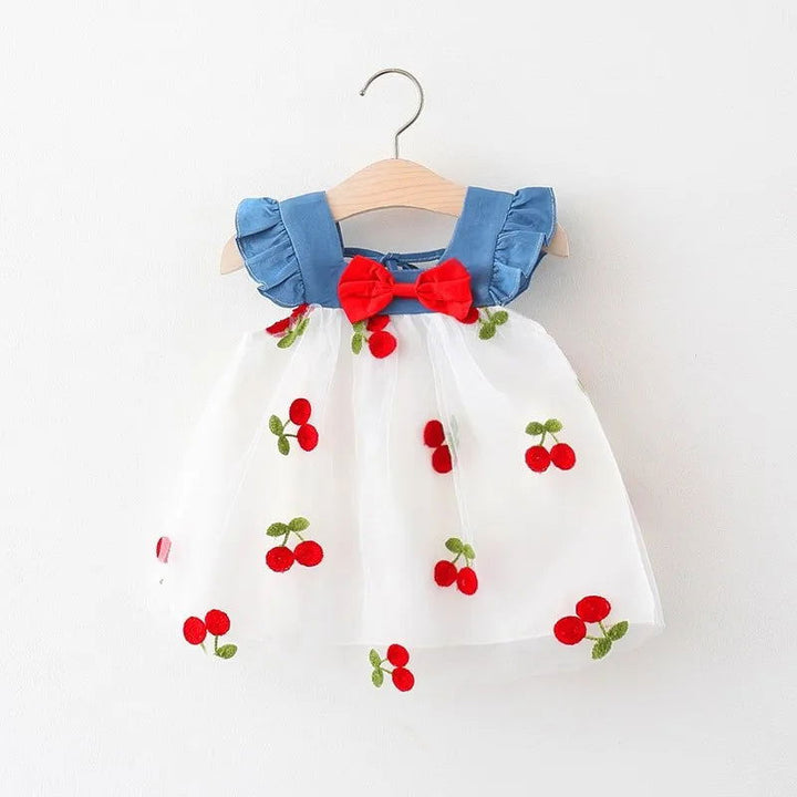 Lovely Summertime Sleeveless Princess Dresses with Strawberry Cherries - Gen U Us Products -  