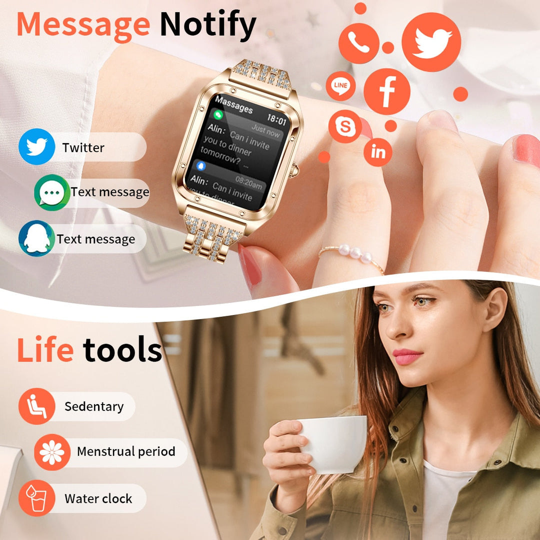 Luxury AI Voice Control Full Touch Health Tracking Fitness Smartwatch 