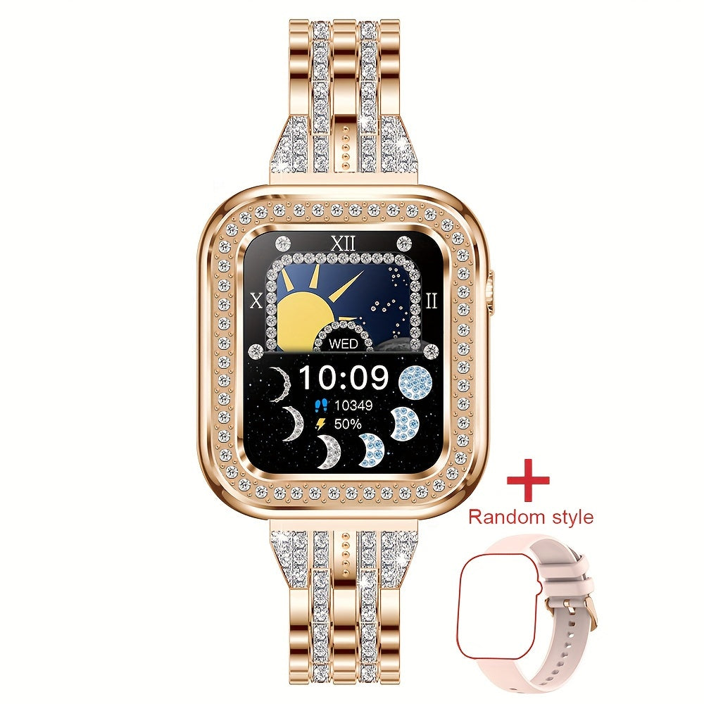 Luxury HD Touch Screen Life Helping Rhinestone Accent Smart Watch 