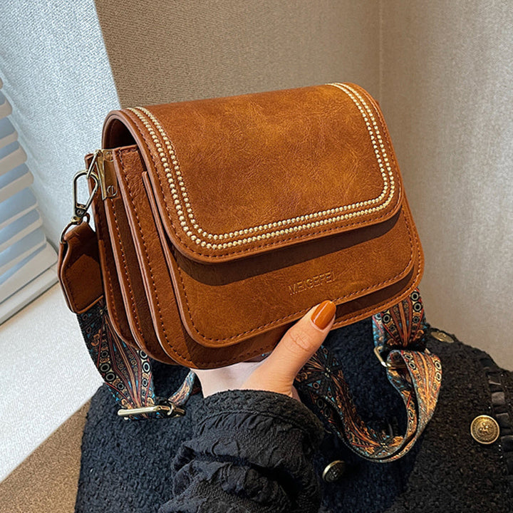 Luxury Retro Faux Leather Mini Square Crossbody Handbags 