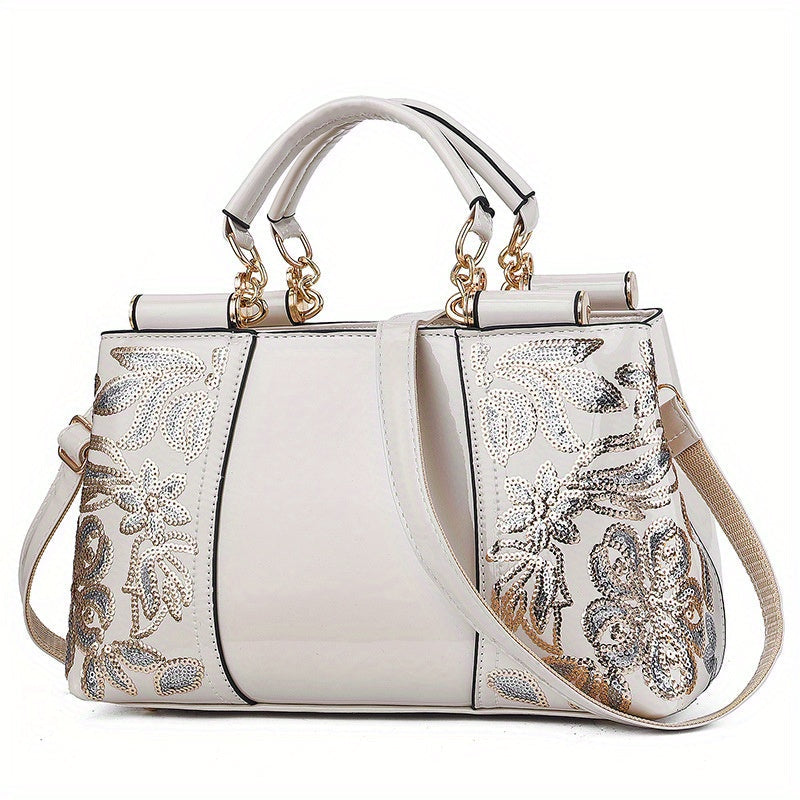Luxury PU Leather Sparkle Sequin Top Handle Handbags - Gen U Us Products